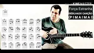 Violão e guitarra estudo do ritmo dedilhado canção (Força Estranha)