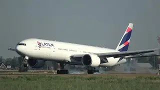 LATAM Airlines Brasil Boeing 777-300ER Landing At Schiphol, Amsterdam [4K]
