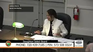 Stoughton Select Board: 1/13/26