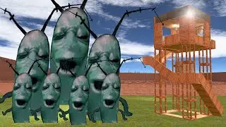 PLANKTON AUUGHH VS TOWERS IN MAZE! in Garry's Mod!