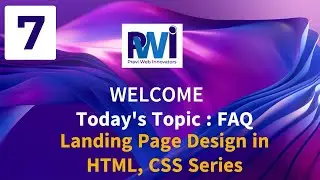 #7 Simple FAQ in HTML and CSS only | Using HTML5 Semantic tags