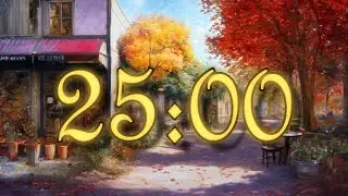 25 Minute Autumn Fall Timer with Calm Relaxing Music | Wind Chime Alarm