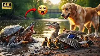 When a Dog Begs for Help to Save a Mother Duck &ndash; Rescuing the Injured Mother Duck by the River