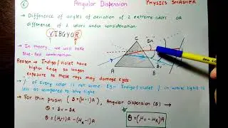 Angular Dispersion | Angular Dispersion when a Ray of White Light Passes through a Prism Class 12