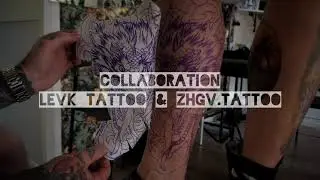 Collaboration tattoo zhgv & levk . Timelapse & realtime, japanese tattoo