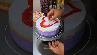 Try this Viral Heartshape Cake #cakedesign #cake #shorts