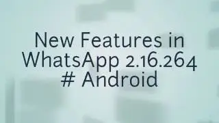 New Features in WhatsApp 2.16.264 # Android