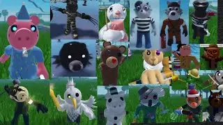 THE PIGGY BATTLE ALL BADGE SKIN JUMPSCARES!!
