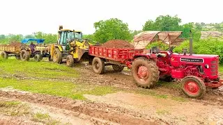 JCB 3dx Eco Loading Mud in Tractors | Mahindra 275 | ALT 3500 | Jcb Video #jcb #tractor