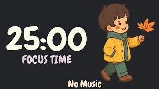 Pomodoro Timer - 25x3 | No sound | Mr Permodoro | ADHD Study