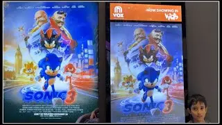 We went to Oman VOX Cinemas for Sonic the Hedgehog 3 with Sonic the Hedgehog 3 painting on stone