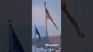 Wisconsin 1st snow 2023! #snowfall #snow #wisconsin #first #flag #winter #halloween #snowing #white