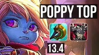POPPY vs WARWICK (TOP) | 3200+ games, 1.9M mastery, 5/1/5 | KR Diamond | 13.4