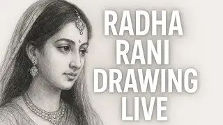 First Live | Radha Rani Freehand Drawing 🎨