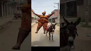 😂🐴 #Will the donkey collapse/fall under the woman? #music #fyp #viral #funny #donkey #tiktokmusic