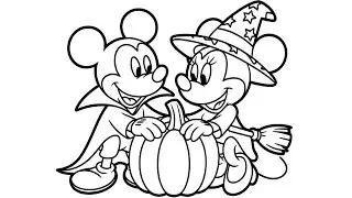 How to Coloring Mickey and Minnie Mouse Easy, Mickey Minnie Mouse Drawing and Coloring for Kids, 134