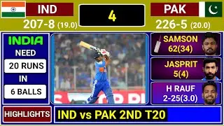 IND Vs PAK 2nd T20 Match Score & Commentary | India vs Pakistan Last Over #highlights