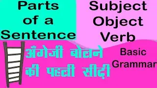 Subject Verb Object English Grammar  |  क्या हैं Subjects , Verbs & Object | English