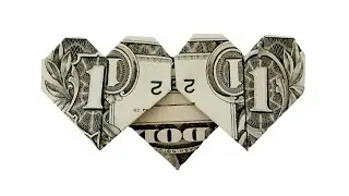 Money Origami Triple Heart