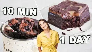 10 Min Vs. 1 Hour Vs. 1 Day Vegan Brownies