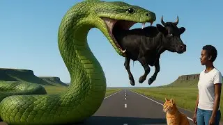 Brave Heroes And Cat Save Innocent Mother Cow from Giant Python&rsquo;s Attack