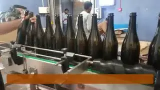 Sleeve Applicator with steam tunnel for wine glass bottles