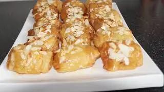 Msemen frit , au miel et amandes مسمن العيد ، مقلي بالعسل واللوز .سهل ورائع ❤️❤️