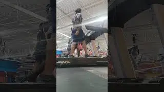 Calisthenics workout routine on the treadmill.