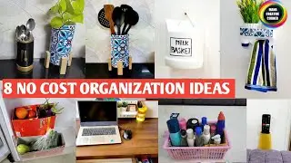 8 No Cost Home & Kitchen Organization Ideas | 8 Tips & Organization ideas |  Hacks for home