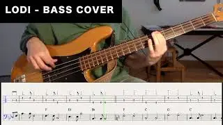 Lodi - Bass Cover and Playalong with Notation and Tab