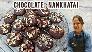 Bakery Styles Chocolate Nankhatai, Chocolate Cookies, Nankhatai Recipe, Indian Cookies, खस्ता ननखटाई