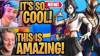 Streamers React to *NEW* Tsuki & Copper Wasp Skins and Stinger Wrap! - Fortnite Moments