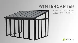 Wintergarten - mit Acryl-Verglasung, 3 Doppel Schiebet&uuml;ren & kristallklaren Scheiben