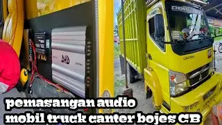 Instalasi audio mobil truk canter  monoblock dan 4 channel simpel dan elegan keren bosku