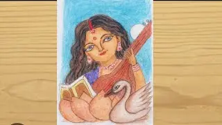 Saraswati Maa Drawing Colour (Final Part ) Saraswati Thakur Drawing, Vasant Panchami Special Drawing