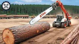 30 экстремально опасных навыков вождения крупногабаритного лесовоза | Самая быстрая бензопила на ...