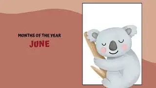 Colorful Handdrawn Kindergarten Animals Months of the Year Educational Poster