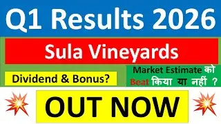 SULA VINEYARDS Q1 results 2026 | SULA results today | SULA VINEYARDS Share News | SULA Share news