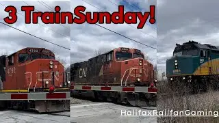 3 Trains! Cobequid Road Railroad Crossing, Windsor Junction, Halifax, NS
