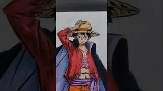 Monkey Đ Luffy  drawing/colouring ✍️🎨🖼           #art  #practice #ytshorts #ytshort #youtubeshorts