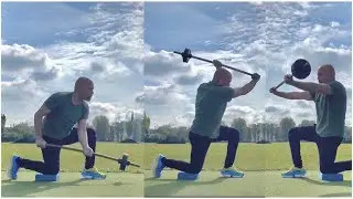 Strengthening functionally with an improvised mace #strengthcoaching #exerciseideas #nogymneeded
