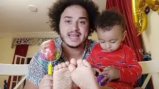 جبت لناصر مصاصه كبيره وعملنا تحدي 😂👶 لو عاوز تفرح طفل صغير اعمل كده 👶💃 #challenge