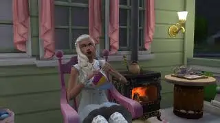 ASMR Sleep Relaxation | The Sims 4 Knitting Aspiration | Cozy Porch Rain & Comfort Food