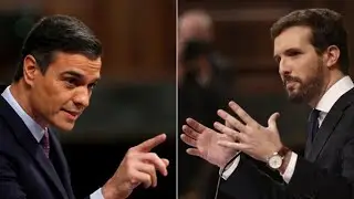Los ataques cruzados entre Casado y Sánchez durante el debate de investidura