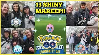 13 SHINY Mareep! Mystic7, Trainer Tips, DarkMatterWolf & All Of NYC | Pokemon GO Community Day #4