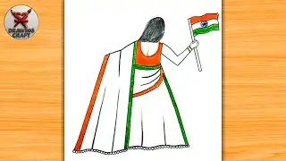 Republic day easy girl drawing | how to a 26 january draw | pencil draw begginars