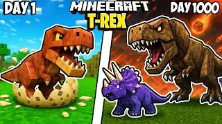 I Survived 1000 Days as a T-REX in MINECRAFT