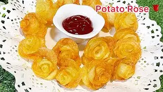 Potato Rose 🥔 🌹 ! শুধুমাত্র আলু দিয়ে যে কেউ বানাতে পারবে এই গোলাপ এতটাই সহজ ! Crispy Potato Flowers