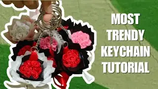 How to make a Satin Rose Bouquet Keychain  |Tutorial | For beginners | Simple & Easy DIY | Trendy ❤️