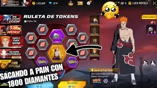 Sacando el conjunto de de PAIN TENDO gastando 1800 Diamantes en Free Fire Ruleta de Tokens 😯
